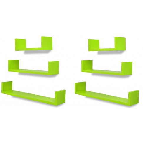Zdjęcie produktu Zestaw funkcjonalnych półek ściennych Baffic 4X - zielony.