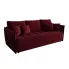 Czerwona welurowa sofa z funkcją spania - Meralio 3X