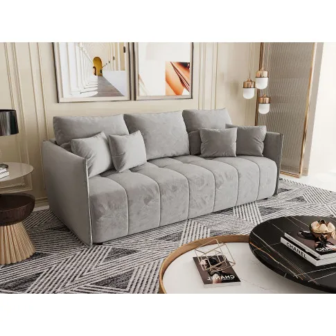 Wizualizacja wnętrza z jasnoszara sofa Meralio