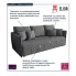 Szara sofa z funkcją spania Meralio 4X