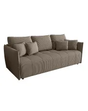 Jasnobrązowa sztruksowa sofa z funkcją spania - Meralio 4X w sklepie Edinos.pl