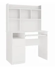 Białe wielofunkcyjne biurko dla dzieci z nadstawką lewostronne - Wado w sklepie Edinos.pl