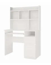 Funkcjonalne białe biurko prawostronne - Wado w sklepie Edinos.pl