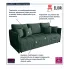 Ciemnozielona nowoczesna sofa Meralio 4X
