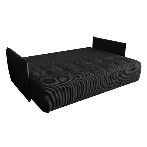 Czarna sztruksowa sofa Meralio 4X
