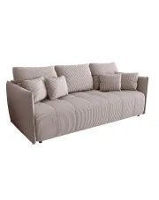 Jasnobeżowa tapicerowana sofa sztruksowa rozkładana  - Meralio 4X w sklepie Edinos.pl