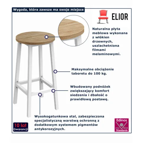 infografika stylowego hokera dab sonoma i biały vSanli 3X