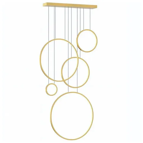 Złoty metalowy żyrandol - K614-Sawolo