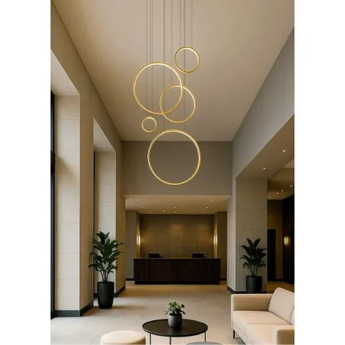 wizualizacja Złoty metalowy żyrandol - K614-Sawolo