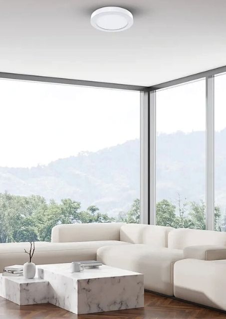 Biała lampa sufitowa okrągła - K619-Qubero