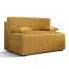 Musztardowa sztruksowa sofa rozkładana - Lunarox 3X