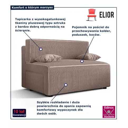 Różowa rozkładana sofa Lunarox