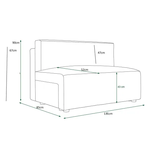 Wymiary sofy rozkładanej Lunarox