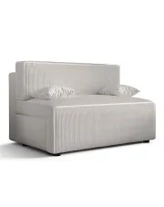 Biała sztruksowa sofa rozkładana z pojemnikiem - Lunarox 3X w sklepie Edinos.pl