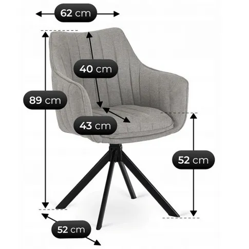 popielate krzesło obrotowe Salina