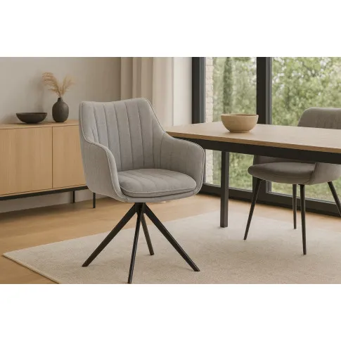 szare obrtowe krzesło do jadalni Salina