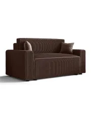Brązowa tapicerowana sztruksem sofa sztruksowa rozkładana - Tivaro w sklepie Edinos.pl