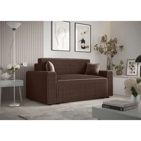 Wizualizacja wnętrza z brązową sofa Tivaro