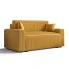 Musztardowa rozkładana sofa tapicerowana - Tivaro