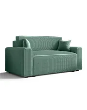 Miętowa rozkładana sofa sztruksowa z pojemnikiem na pościel - Tivaro w sklepie Edinos.pl