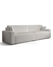 Biała sofa tapicerowana z funkcją spania - Almoria w sklepie Edinos.pl