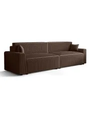 Brązowa rozkładana sofa tapicerowana - Almoria w sklepie Edinos.pl