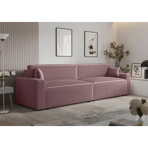 Wizualizacja wnętrza z różową sofą Almoria