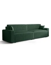 Ciemnozielona sofa sztruksowa z funkcją spania - Almoria w sklepie Edinos.pl