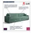 Miętowa nowoczesna sofa rozkładana Almoria