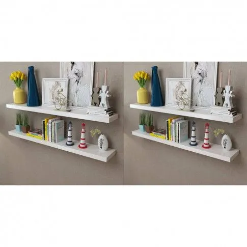 Fotografia Zestaw nowoczesnych półek ściennych Akra 5X - biały z kategorii Półki ścienne