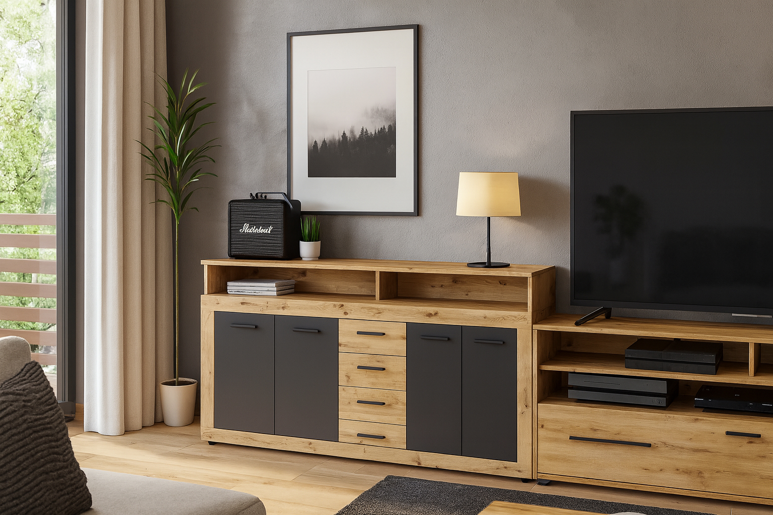 wizualizacja komody do salonu