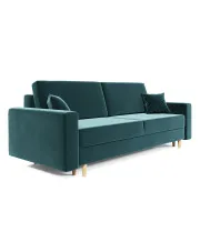 Sofa rozkładana w kolorze morskim z pojemnikiem - Taloria w sklepie Edinos.pl