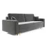Szara welurowa sofa rozkładana z pojemnikiem  - Taloria