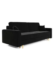 Czarna nowoczesna sofa z pojemnikiem na pościel - Taloria w sklepie Edinos.pl