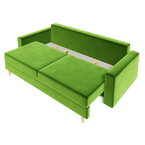 Zielona sofa z pojemnikiem na pościel Taloria
