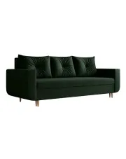 Ciemnozielona welurowa sofa tapicerowana - Alvesso 4X w sklepie Edinos.pl