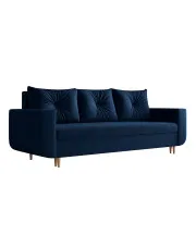 Granatowa tapicerowana sofa z funkcją spania - Alvesso 4X w sklepie Edinos.pl