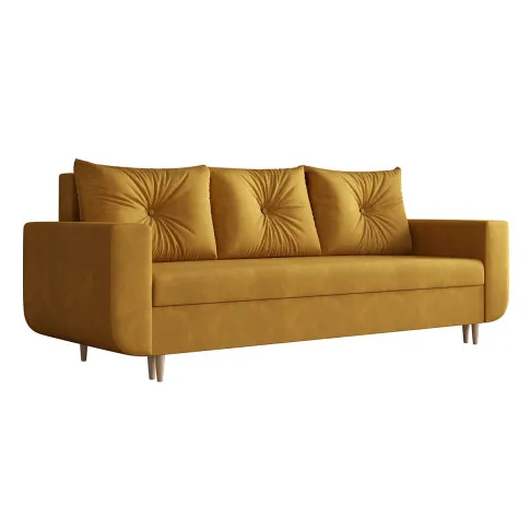 Musztardowa sofa rozkładane Alvesso 4x