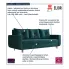 Sofa z pojemnikiem na pościel morski  Alvesso 4x