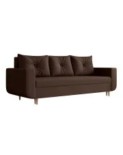 Brązowa sofa z funkcją spania i pojemnikiem - Alvesso 3X w sklepie Edinos.pl