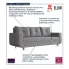 Szara sofa z pojemnikiem na pościel Alvesso 4x szary
