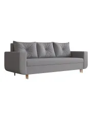 Szara rozkładana sofa z pojemnikiem na pościel - Alvesso 3X w sklepie Edinos.pl