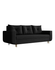 Czarna rozkładana sofa na nóżkach - Alvesso 3X w sklepie Edinos.pl