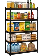 Czarny metalowy regał do spiżarni na przetwory - Ovegi 5X w sklepie Edinos.pl
