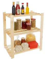 Naturalny regał drewniany do spiżarni i piwnicy na słoiki - Roots w sklepie Edinos.pl