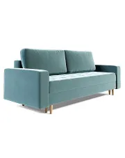 Błękitna nowoczesna sofa rozkładana - Eralis w sklepie Edinos.pl