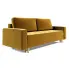 Musztardowa welurowa sofa rozkładana - Eralis