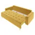 Rozkładana musztardowa sofa welurowa  Eralis