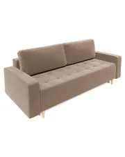Jasnobrązowa sofa do poczekalni rozkładana z pojemnikiem - Eralis w sklepie Edinos.pl