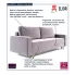 Jasnoróżowa sofa welurowa Eralis